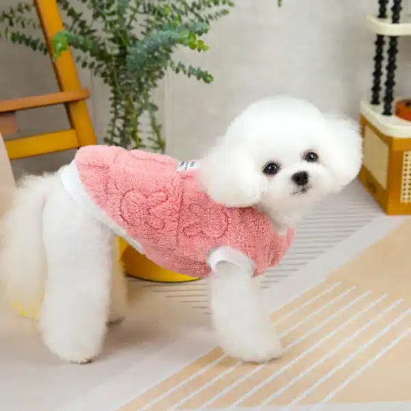 Thermal Fleece Dog Vest 2024 Winter Puppy Clothes for Small Dogs, Heart Pattern Dog Pullover Shirt Chiwawa Yorkie Pet Apparel 6