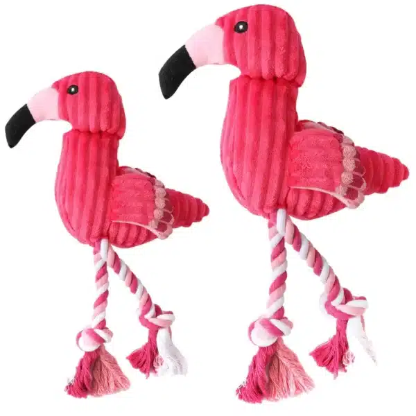 Cute Flamingo Plush Dog Toys Funny Interactive Squeaky Chew Ropes Toys For Small Large Pets Teeth Cleaning Supplies 6