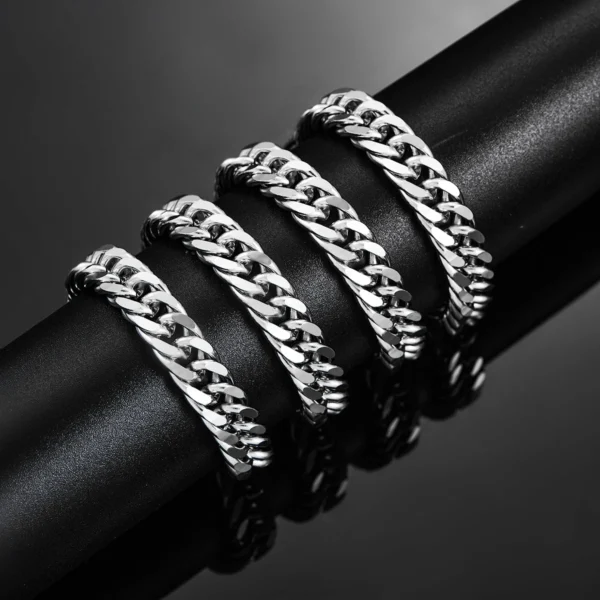 4.8mm/5.8mm/6.6mm/7.5mm/9.2mm Stainless Steel Cuban Link Chains Classic Men Boy Curb Chunky Necklace 14 to 30 Inches 3
