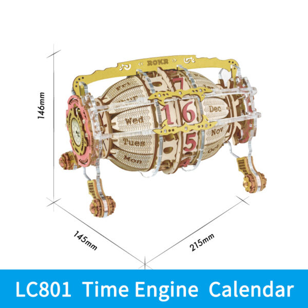 Robotime ROKR Time Engine Calendar 3d Wooden Puzzle Model Toys for Children Kids LC801 - Image 4