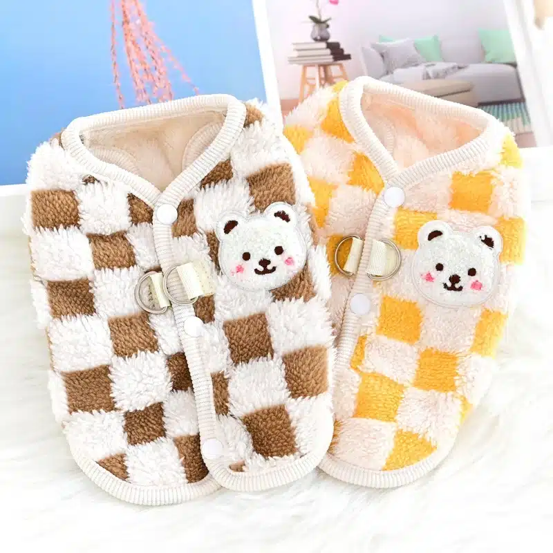 Luxury Dog Vest Coat Warm Soft Dog Clothes Autumn Puppy Jacket Cute Print Cat Coat Pet Jacket Coat Chihuahua Clothes Dog Apparel 1