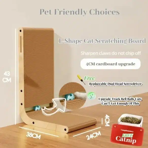 Cat Scratching Board Cat Toys Wooden Wear-resistant and Scratch-resistant Post Cat Furniture Training Grinding Claw Toys 3