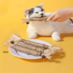 1 Pc Cat Toys Silvervine Chew Stick Polygonum Kitty Raffia Grass Pet Supplies Cleaning Teeth Stick Pet Bite Cat Toy Hemp Rope 1