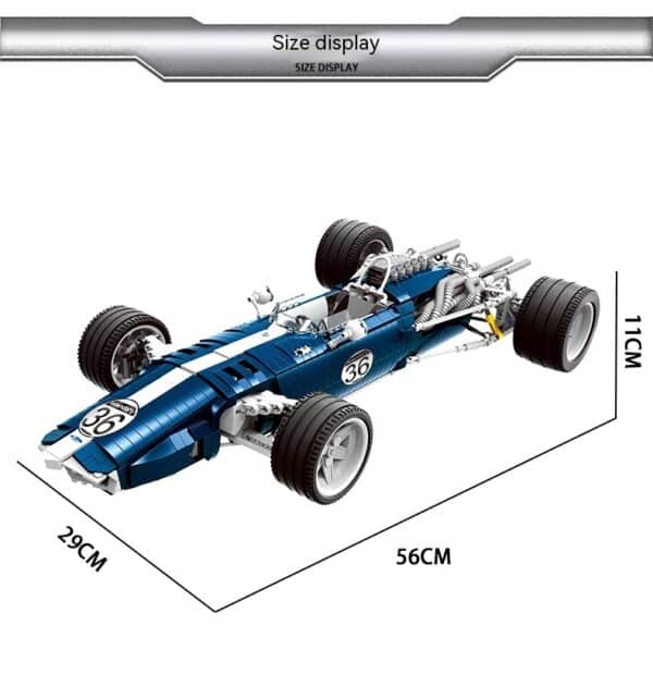 Creative Technology Blue Racing Car Assembling Building Blocks Toy - Image 4
