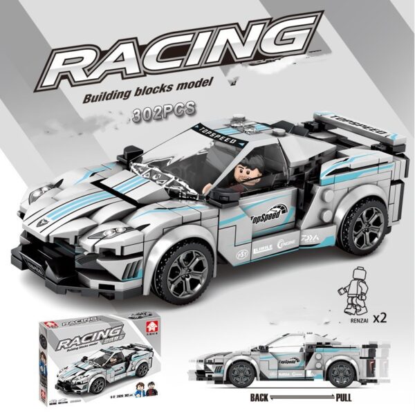 Building Blocks Racing Roadster Children's Puzzle Assembly Small Particles - Image 6