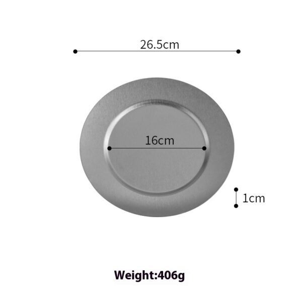 Japanese-style Western Food Golden Stainless Steel Platter Korean Flat Tray Shallow Plate Barbecue Plate - Image 3