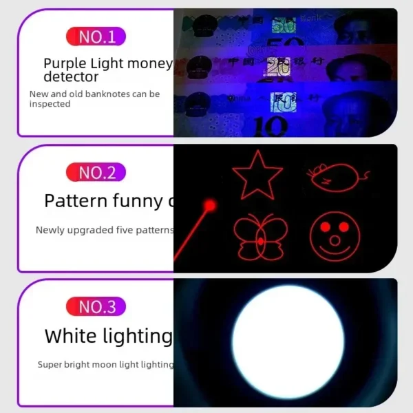 Multi Functional Upgrade USB Direct Charging Infrared Cat Toy Laser Pattern Projection Interactive Cat Stick Pet Toy Supplies 3