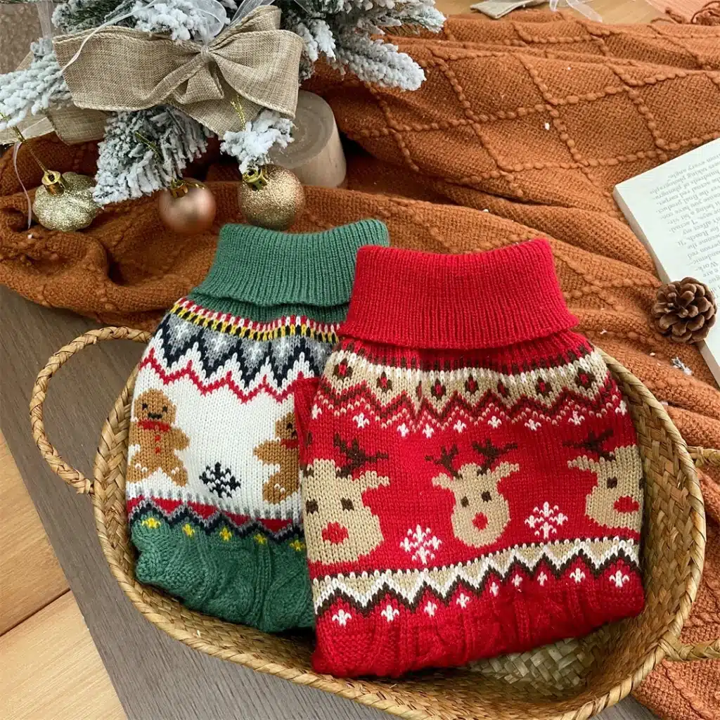 Christmas Dog Clothes Winter Pet Sweater Knitted Pullovers Sweater For Small Medium Dogs Cat Kittens Chihuahua Puppy apparel 1