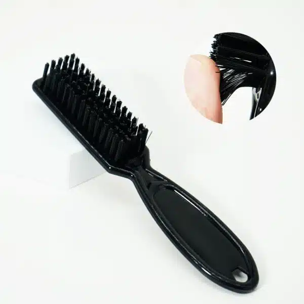 Black Small Beard Styling Brush Professional Shave Beard Brush Barber Vintage Oil Head Shape Carving Cleaning Brush 4