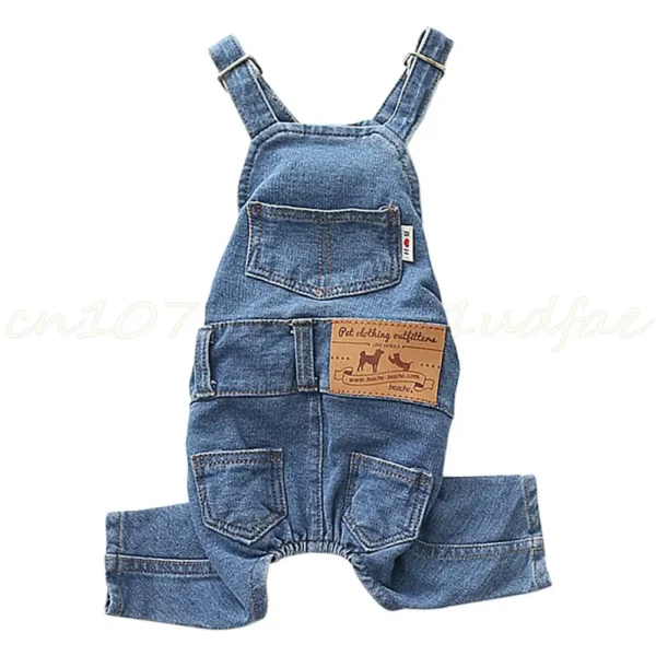 Dog Denim Jumpsuit Fashion Pet Jean Overalls Comfortable Puppy Costumes Pet Pants Apparel for Small Medium Dogs and Cats 1