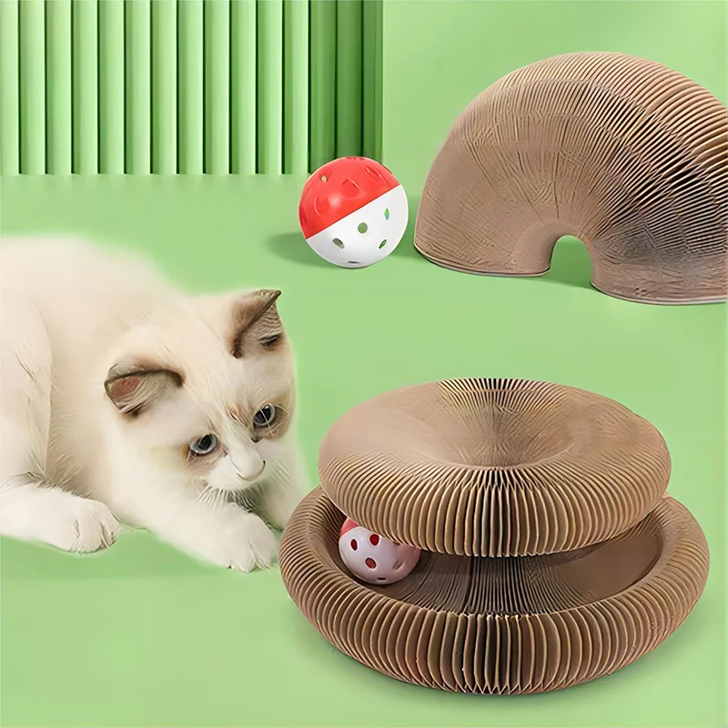 Cat Foldable Magic Organ Cat Scratching Board Funny Toy  Grinding Claw Sleeping Bed Thickened Cat Interactive Toys Pet Supplies 1