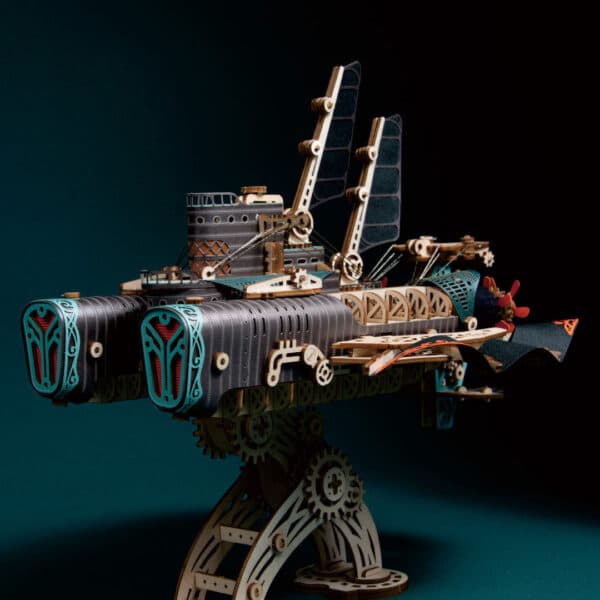 3D Wooden Puzzle Fantasy Spaceship Twenty Thousand Leagues Under The Sea Model Pressure Reduction Toy - Image 4