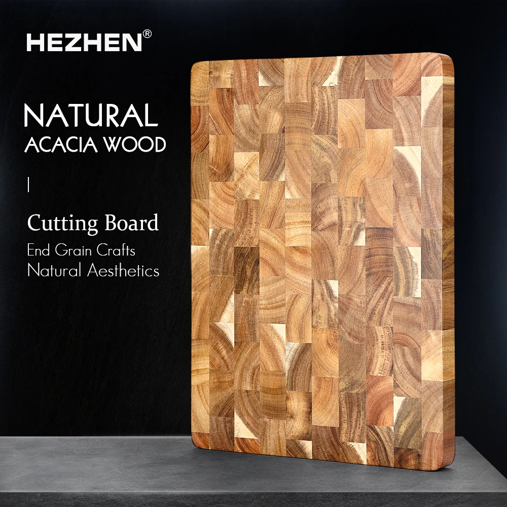 HEZHEN Cutting Board Double-sided Using Premium Acacia Wood Splicing Chopping Board Drain Water And Damp-proof Kitchen Tools 1