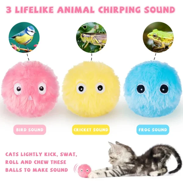 Electric Cat Toy Interactive Ball Catnip Squeaky Toys For Cats Chase Interesting Kitten Toy Not Boring Pet Accessories 2