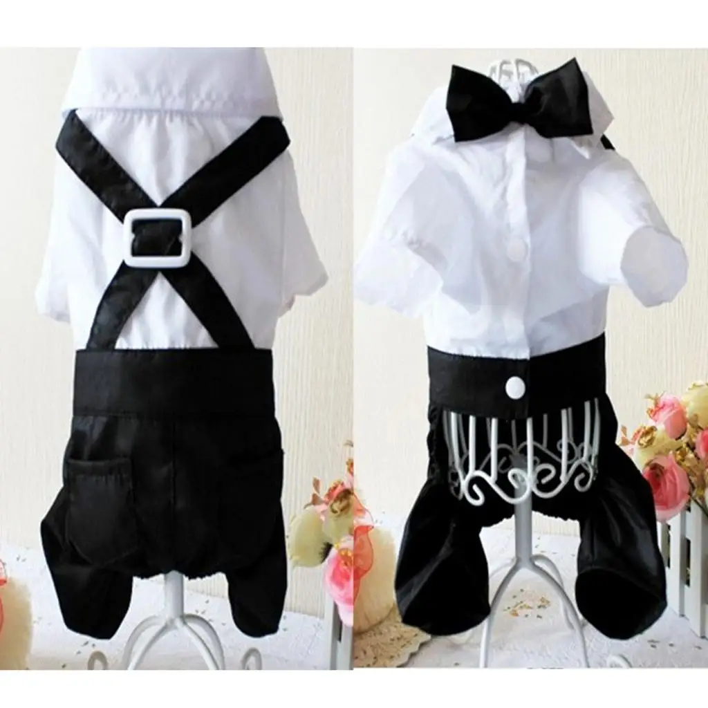 Dog Costumes Shirt Suit Tuxedo Wedding Party Clothes with Bow Tie Pet Coat Dress Skirt Apparel Outfit 1