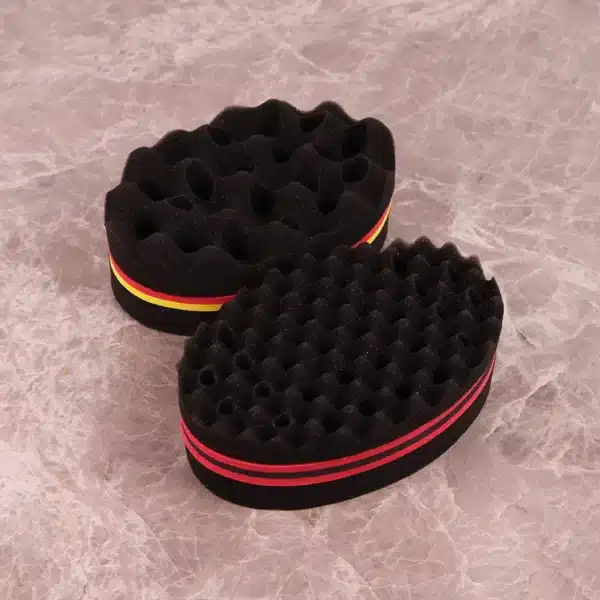 1pcs double-sided magic twist brush sponge hair salon styling oval dual-use perforated curly hair sponge wave hair tool 1