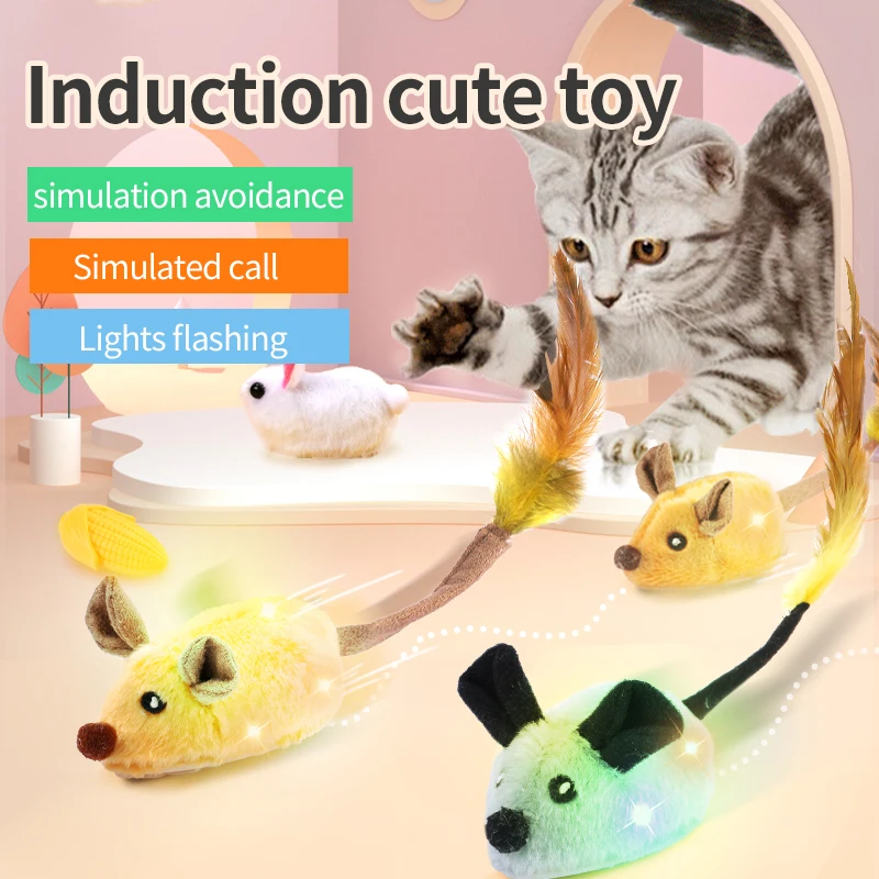 Smart Running Mouse Cat Toy Interactive Random Moving Electric Cat Teaser Toys Simulation Mice Kitten Self-Playing Plush Toys 1