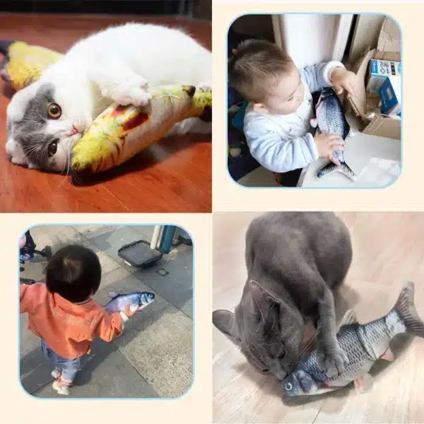 Electric Cat Toy Fish Pet Cat Toys Simulation Fish Swing Kitten Dance Fish Toy Funny Cats Chewing Playing Supplies USB Charging 2