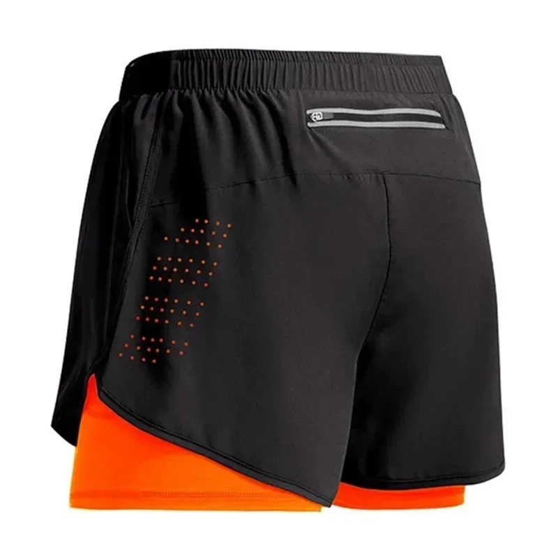 2024New Men's Fitness Training Shorts Summer 2 In 1 Quick Dry Gym Beach Running Double-deck Shorts Outdoor Sportswear Men shorts 1