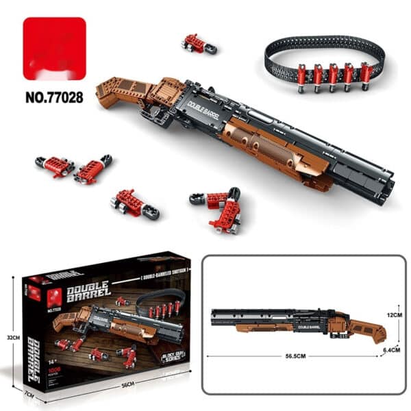 Building Blocks Double Tube Shotgun Building Blocks Assembly Model - Image 6