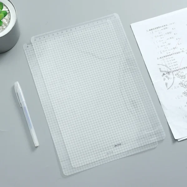 Transparent Ruler Board A4 B5  Students Writing Desk Pad PVC Grid Sewing Cutting Mats Drawing Clipboard Measuring Supplies 5
