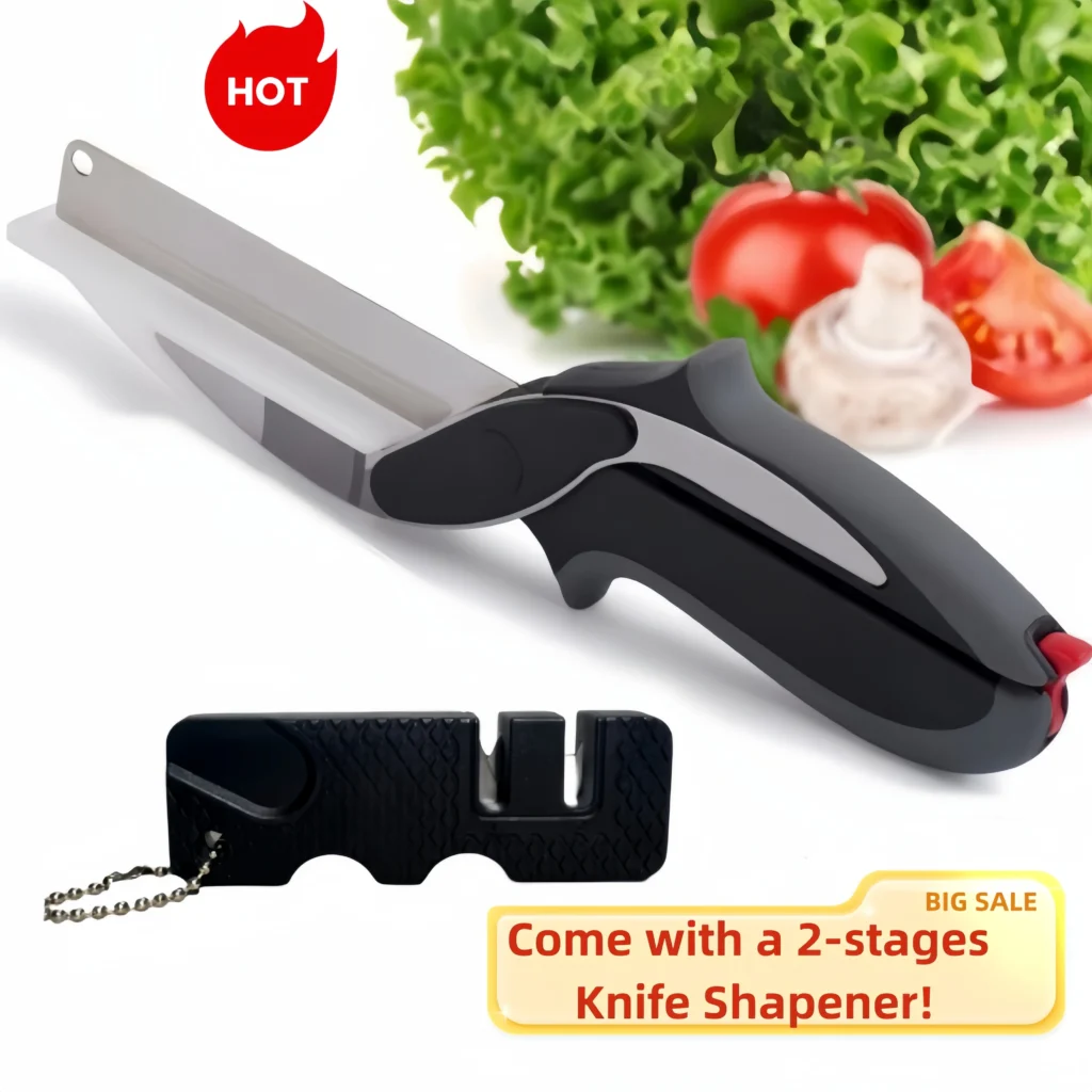 Premium Chop Scissors Cutting Board Scissors Vegetable Easy Cutter Multifunction Separable Kitchen Scissors with Knife Sharpener 1