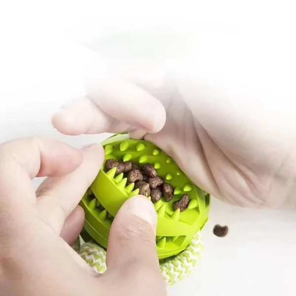 Dog Ball Toy with Rope Interactive Dog Rubber Leaking Balls Toy for Small Large Dogs Chewing Bite Resistant Toys Pet Tooth Clean 5