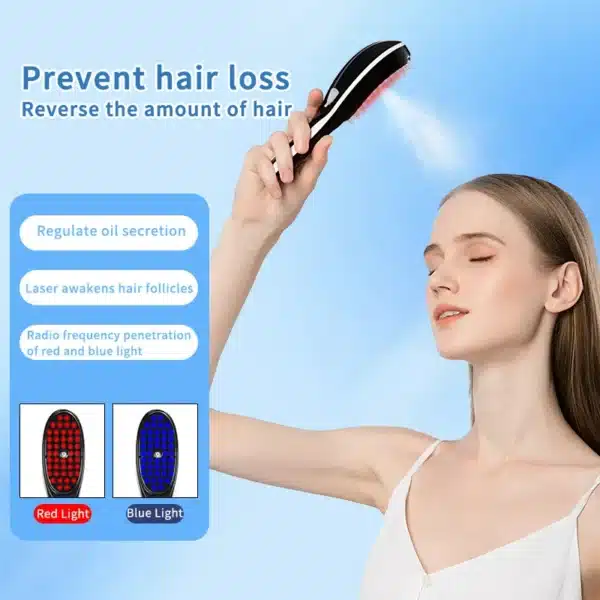 Electric Spray Massage Comb Hair Growth Vibration Head Massager Brush LED Anti Hair Loss Scalp Liquid Medicine Atomizing Comb 4