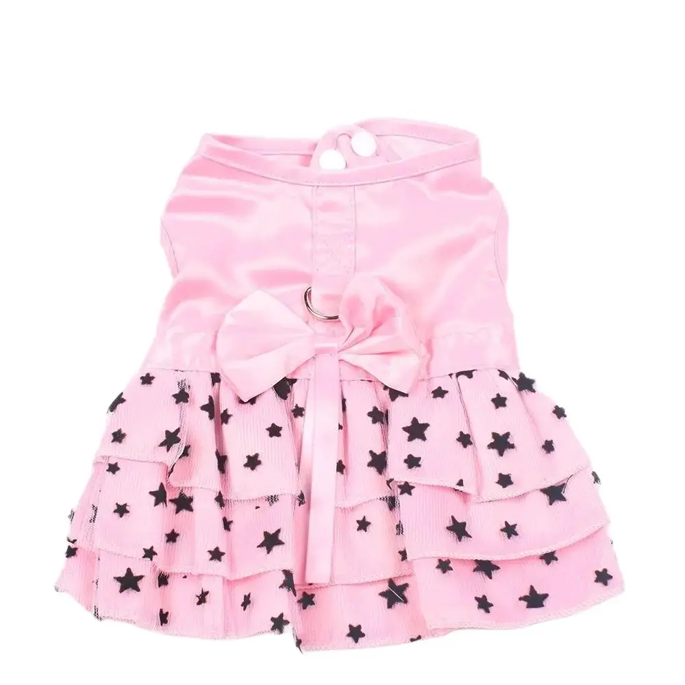 Dog Cat Dress Shirt Bow&Stars Design Pet Puppy Skirt Spring Summer Apparel 2 Colors 1