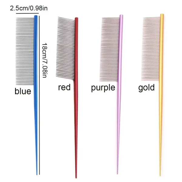 Stainless Steel Pet Flea Comb Practical Colorful Non-rust Dog Grooming Comb Dense Tooth Pet Hair Comb Cleaning 6