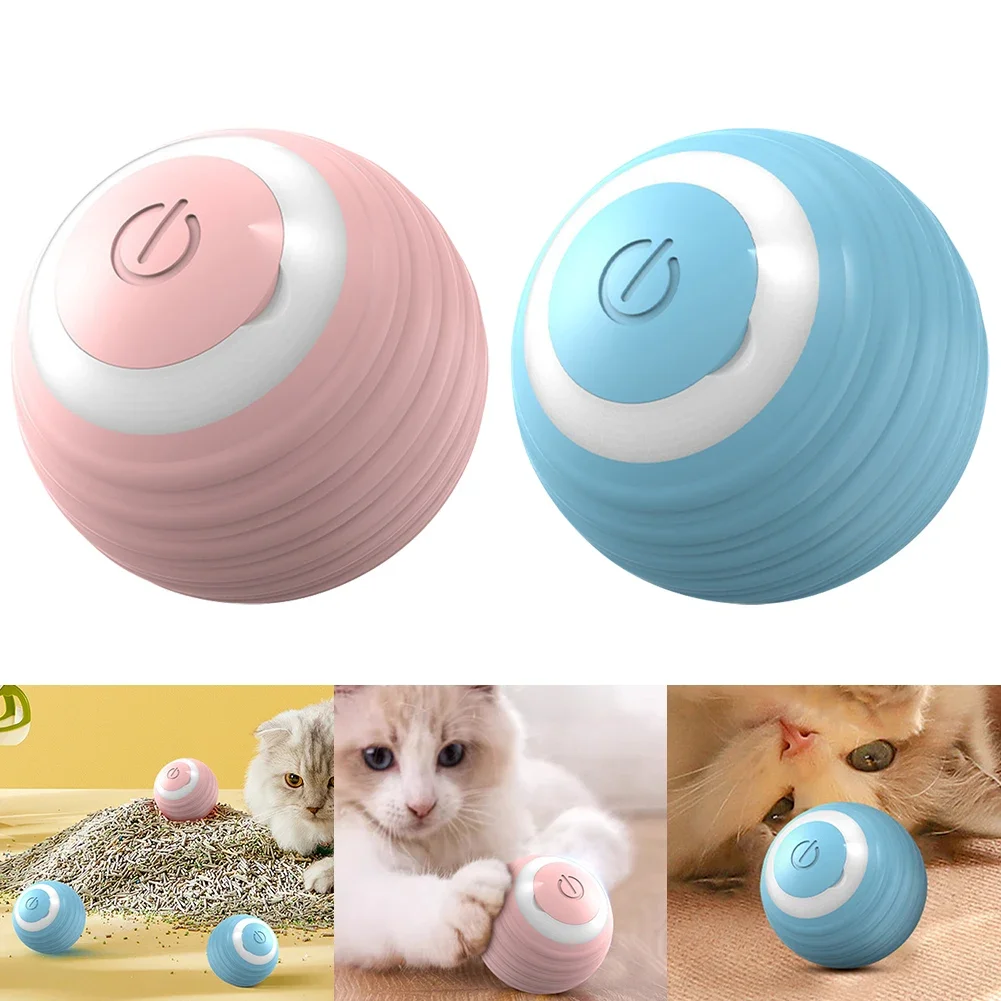 Automatic Moving Bouncing Rolling Ball with LED Lights Smart Cat Toy Ball Self-Moving Kitten Toy for Indoor Cat Kitten 1