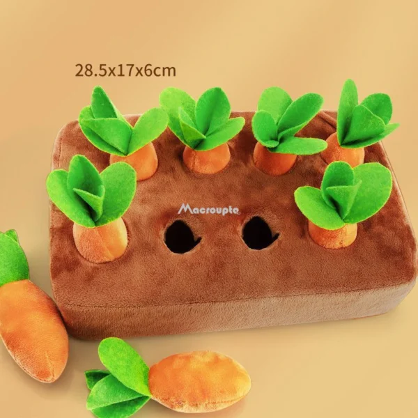 Dog Carrot Plush Toy Interactive Dog Toys Plush Puzzle Toys 2 In 1 Non-Slip Nosework Feed Games For Aggressive Chewers Pet 2