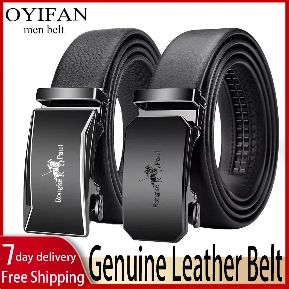 OYIFAN Men Belt Genuine Leather Belt for men Automatic belts Adjustable waistband Business belts 허리띠 1