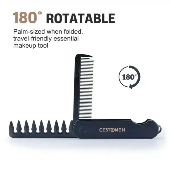 New 2 in 1 Pocket Folding Comb High Quality Wide Tooth Oil Head Comb Beard Combing Barber Hair Clipper Combs Hair Styling Tools 4