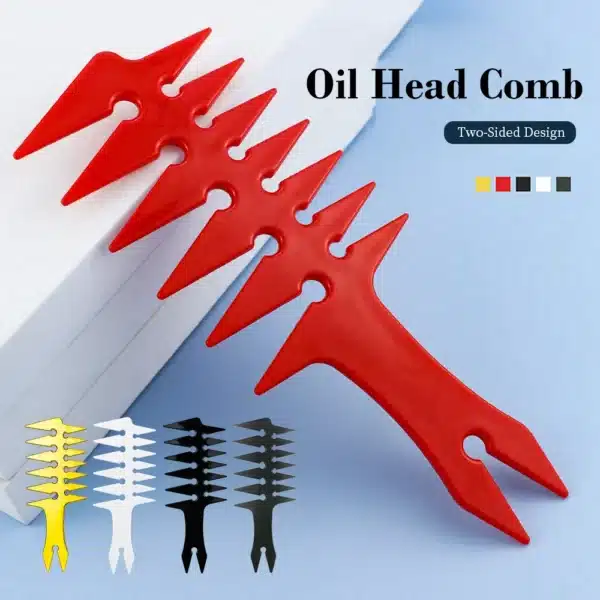 Men Oil Head Comb Hairdresser Haircut Wide Tooth Fork Comb Two-side Tooth Design Detangling Comb Salon Barber Hairdressing Tools 1