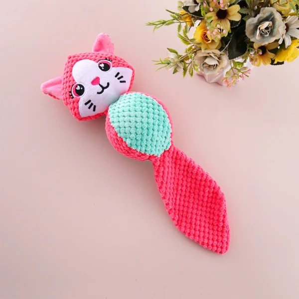 1 PC pet plush toys Corn dog bite voice interaction velvet voice spherical animal dolls toy dog 6