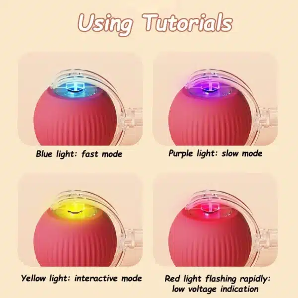 Electric Cat Ball Toys Automatic Rolling Ball Faux Tail Rechargeable Smart Pet Interactive Toy Dog Cat Training Imitate Mouse 6