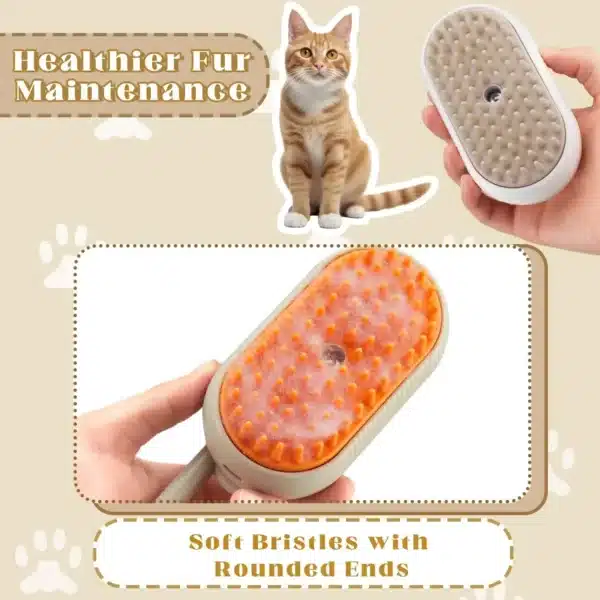 Cat Dog Pet Spray Massage Brush 3 in 1 One Button Steam Spray Folding Rotatable Floating Hair Bath Hair Removal Brush Comb 2