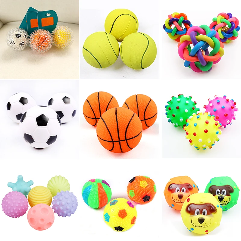 1pcs Diameter 6cm Squeaky Pet Dog Ball Toys for Small Dogs Rubber Chew Puppy Toy Dog Stuff Dogs Toys Pets brinquedo cachorro 1