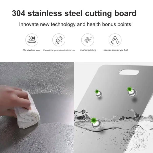 Board Kitchen Titanium Cutting Boards For Stainless 304Steel Thickened Double-Sided Non-Slip Durable Portable FruitMeat Chopping 3