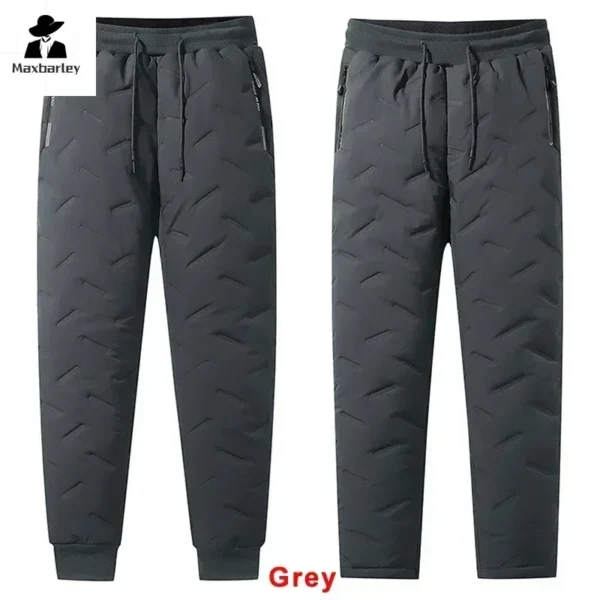 Winter Down Cotton Pants Men's Casual Waterproof Zipper Pocket Thickened Wool Warm Pants Jogger Outdoor Cold-proof Ski Pants 7XL 3