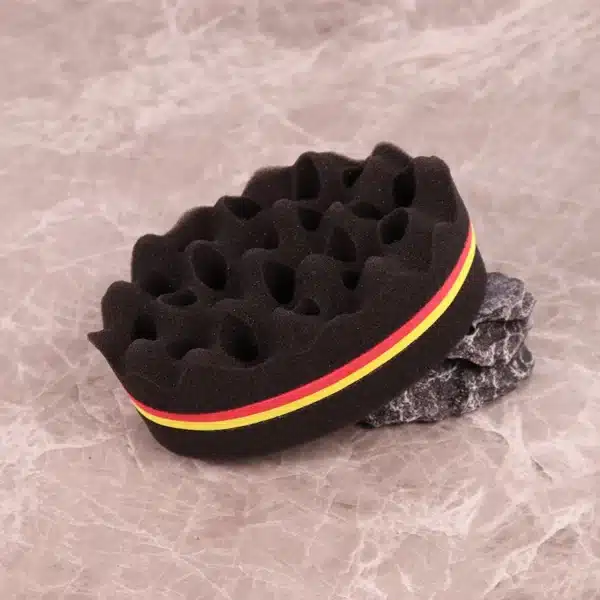 1pcs double-sided magic twist brush sponge hair salon styling oval dual-use perforated curly hair sponge wave hair tool 4