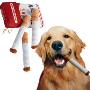 Creative Cigarette Interactive Giggles Dog Toys Funny Plush Chewing Toy with Squeaking Sound Dog Toy Cigaret Box Good Pet Gifts 1