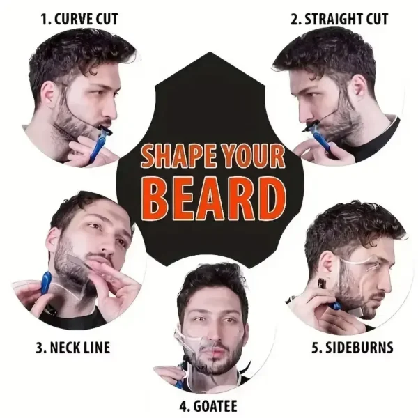 Beard Styling Comb Clear Beard Ruler Men's Care Comb Sideburns Beard Trim Contour Tool 4