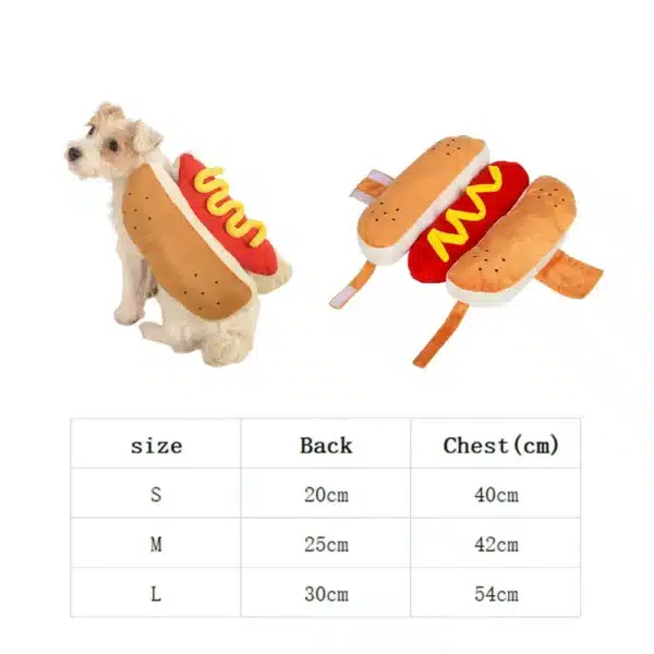 Funny Halloween Dog Costumes Hot Dog Shaped Dachshund Sausage Adjustable Clothes Pet Apparel Dressing Up Cat Party Costume Suit 6