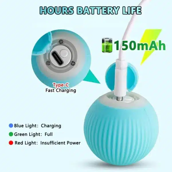 Spin Ball Things for Cats Toys Electric Interactive USB Charging Cat Ball Toy Cat and Dog Accessories Pet Cat's Supplies Home 3