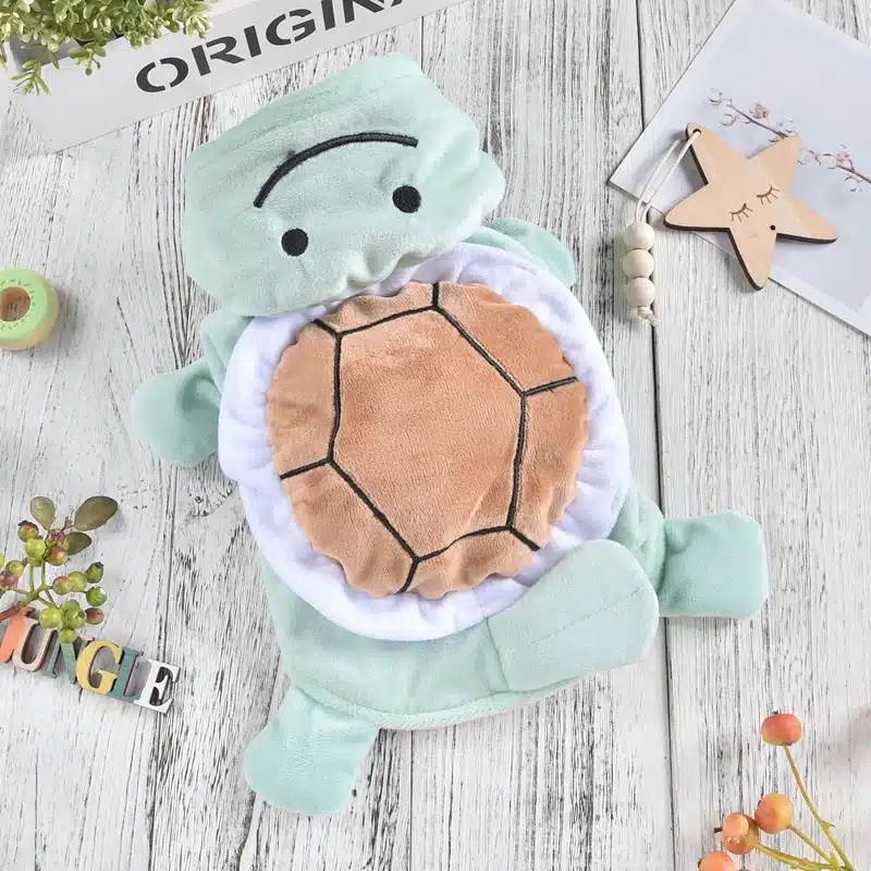 Green Happy Turtle Halloween Pet Dog Clothing For Small Puppy Cat Hood Two Legs Winter Warm Doggie Outfit Hoodie Apparel Jackets 1