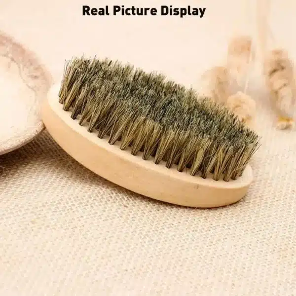 Professional Soft Boar Bristle Wood Beard Shaving Brush Men Mustache Comb Kit With Gift Bag Hairdresser Brush Hair Combs 4