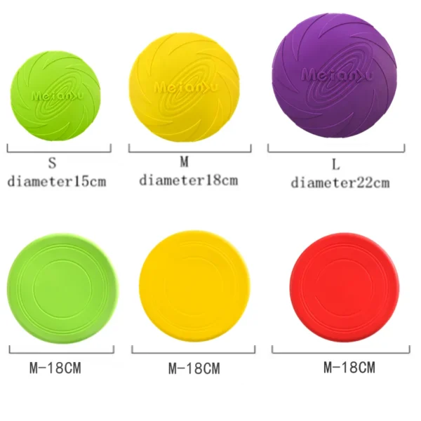 15/22cm Silicone Flying Disc Dog Toy Fashion Multicolor Resistant Chew Toys Puppy Outdoor Game Trainning Interactive Supplies 6