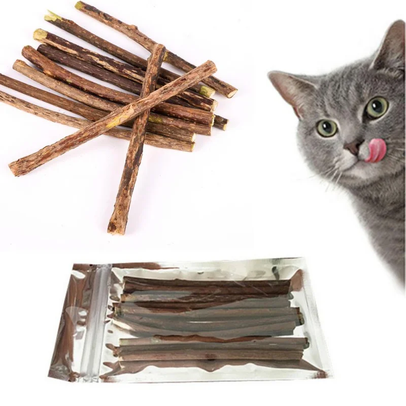 10/15/20 pcs/lot Catnip Stick Pet Cat Molar Toys Natural Wood Polygonum Sticks Cleaning Teeth Relieve Boredom Snacks Chews Toys 1